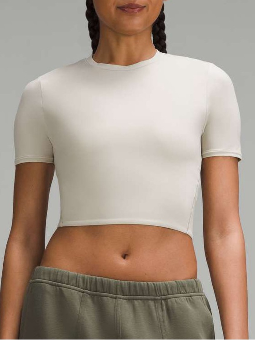 Lululemon Wundermost Ultra-Soft Nulu Crewneck Cropped T-Shirt - Mojave Tan Top